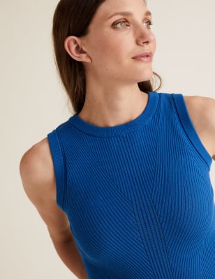 Textured Knitted Sleeveless Top, M&S Collection