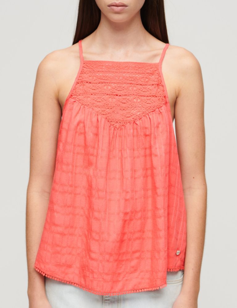 Textured Lace Detail Relaxed Cami Top 3 of 6