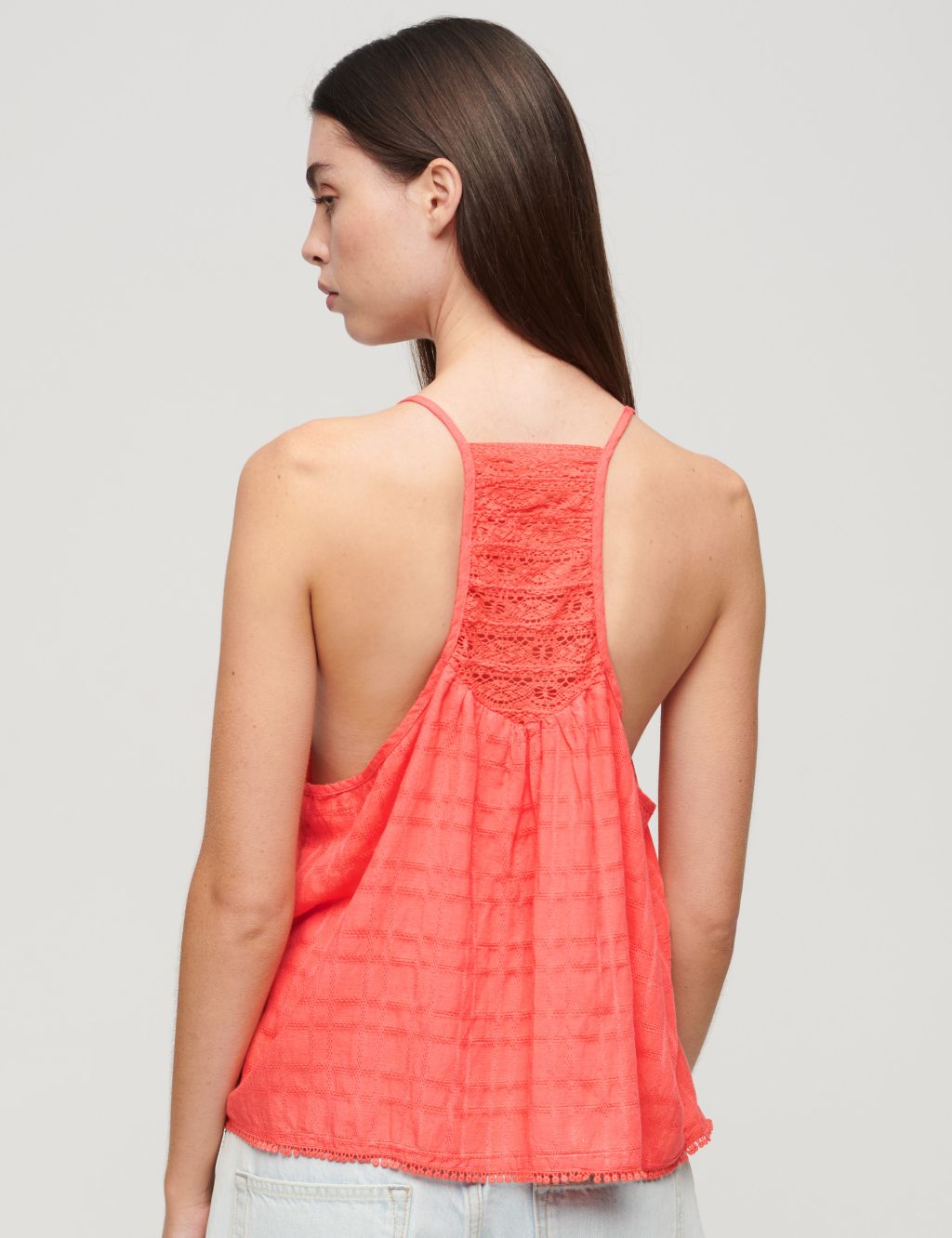 Textured Lace Detail Relaxed Cami Top 4 of 6