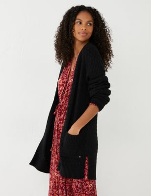 side split maxi cardigan