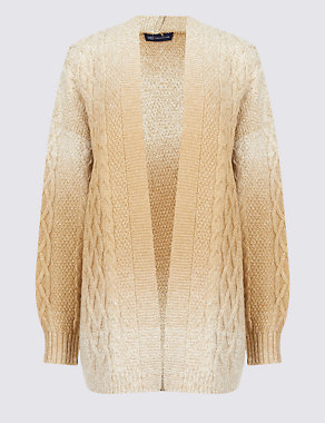 Textured Ombre Longline Cardigan Image 2 of 5