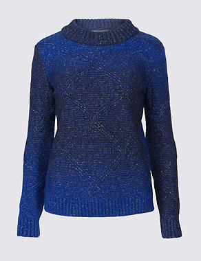 Textured Ombre Round Neck Jumper Image 2 of 5