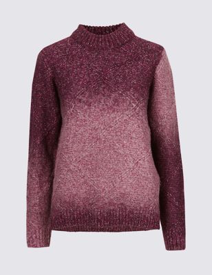 Textured Ombre Round Neck Jumper Image 2 of 5