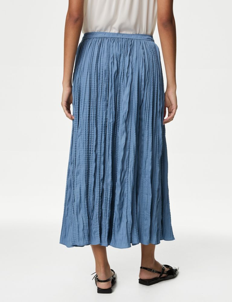 Textured Pleated Maxi Slip Skirt 5 of 5