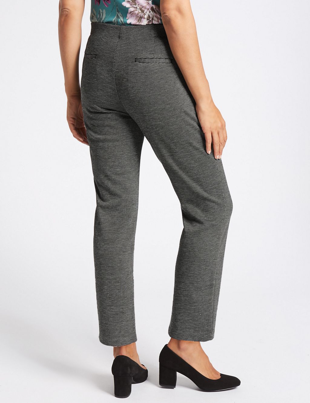 Textured Ponte Straight Leg Trousers 4 of 6
