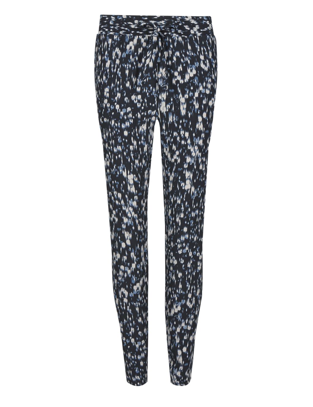 Textured Print Tapered Leg Trousers 1 of 4