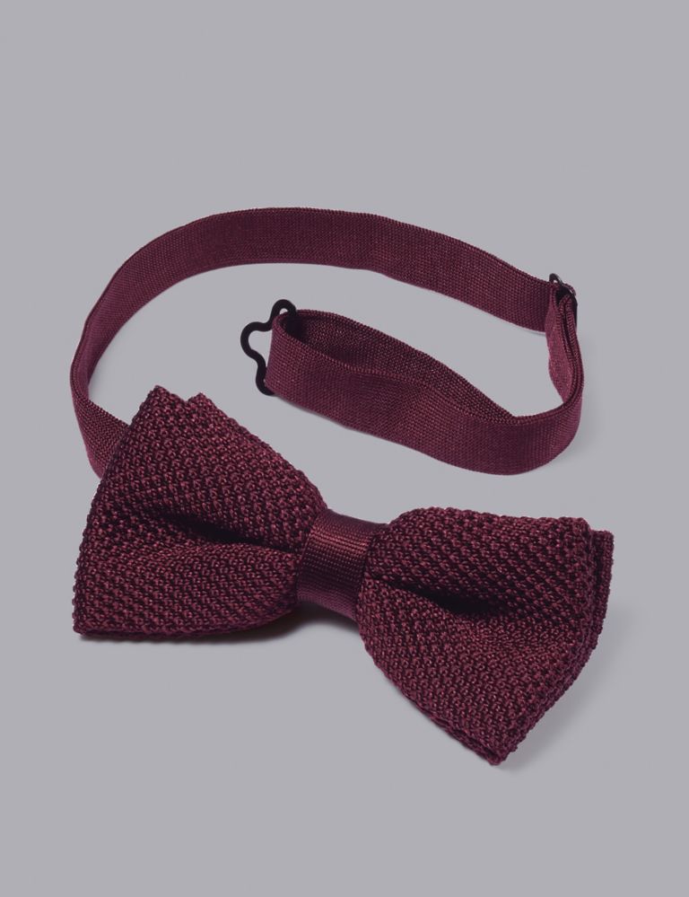 Textured Pure Silk Knitted Bow Tie 1 of 1