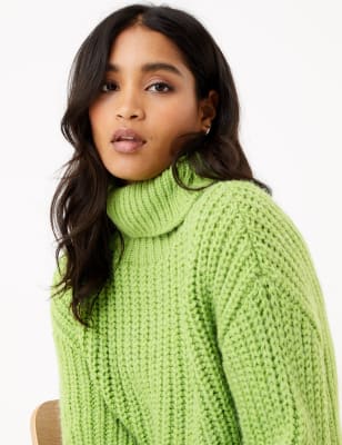 Textured Roll Neck Jumper M S Collection M S