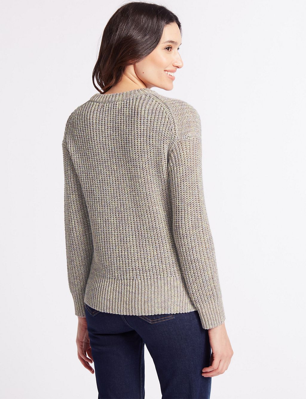 Textured Round Neck Long Sleeve Jumper 4 of 4