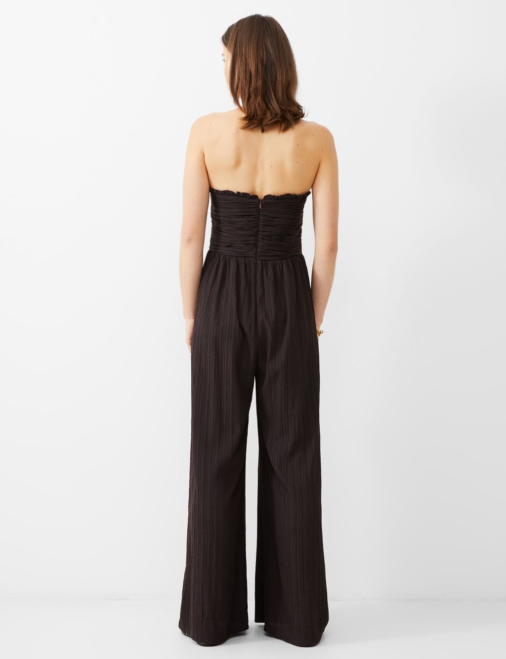Textured Ruched Waisted Wide Leg Jumpsuit 2 of 4