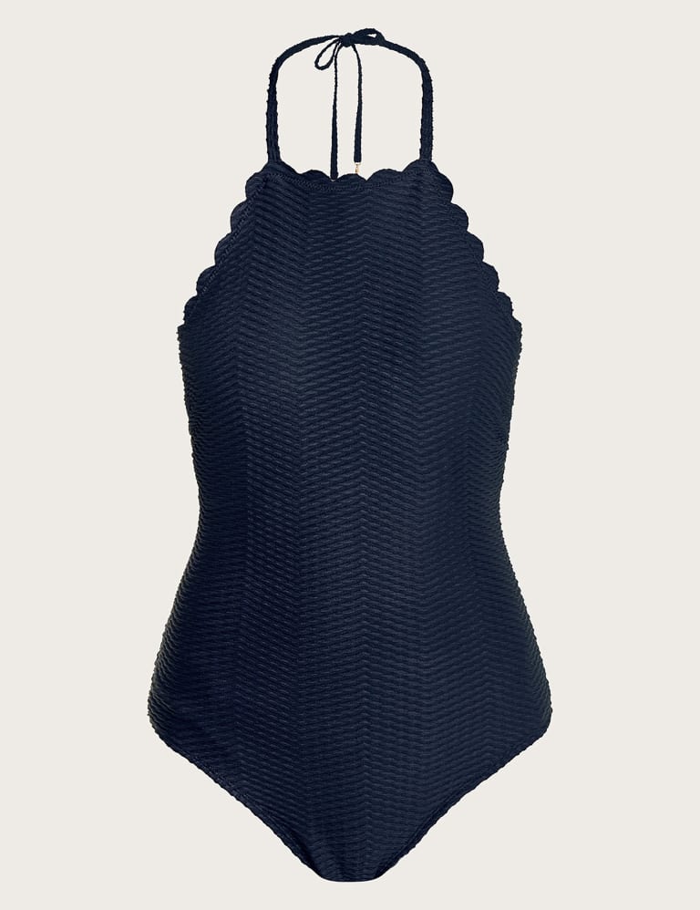 Textured Scallop Halterneck Swimsuit 2 of 5