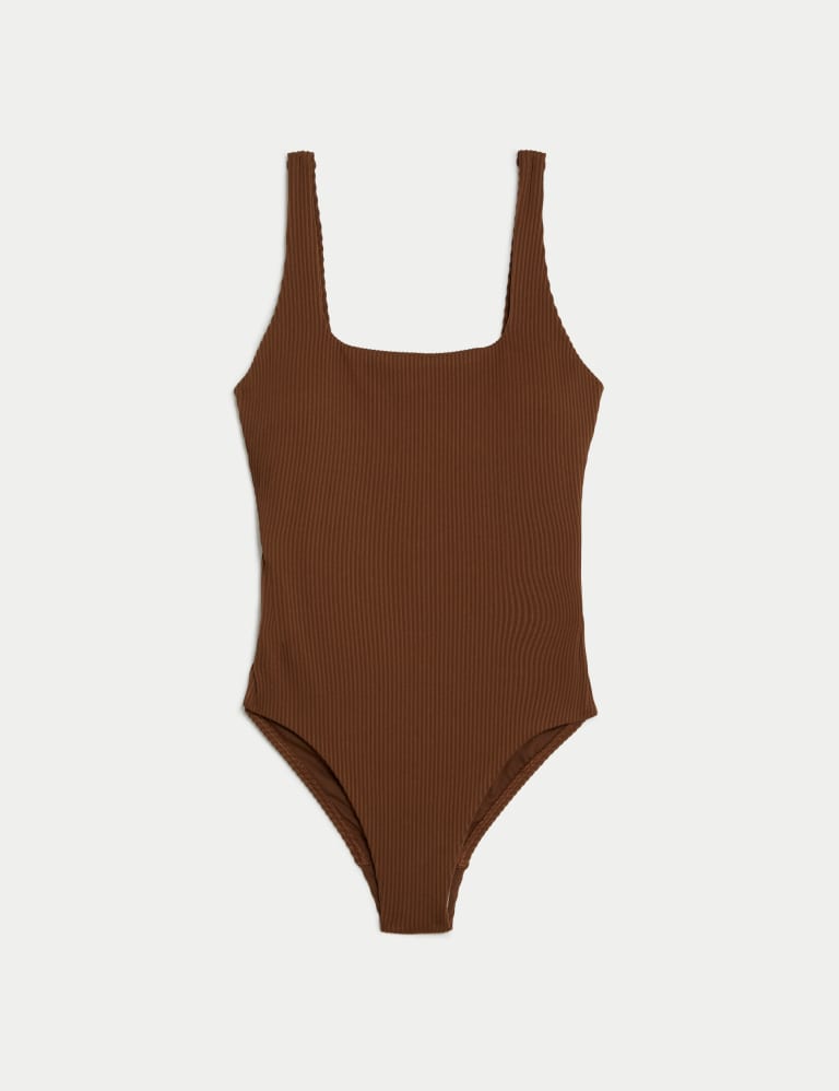 Textured Scoop Neck Swimsuit