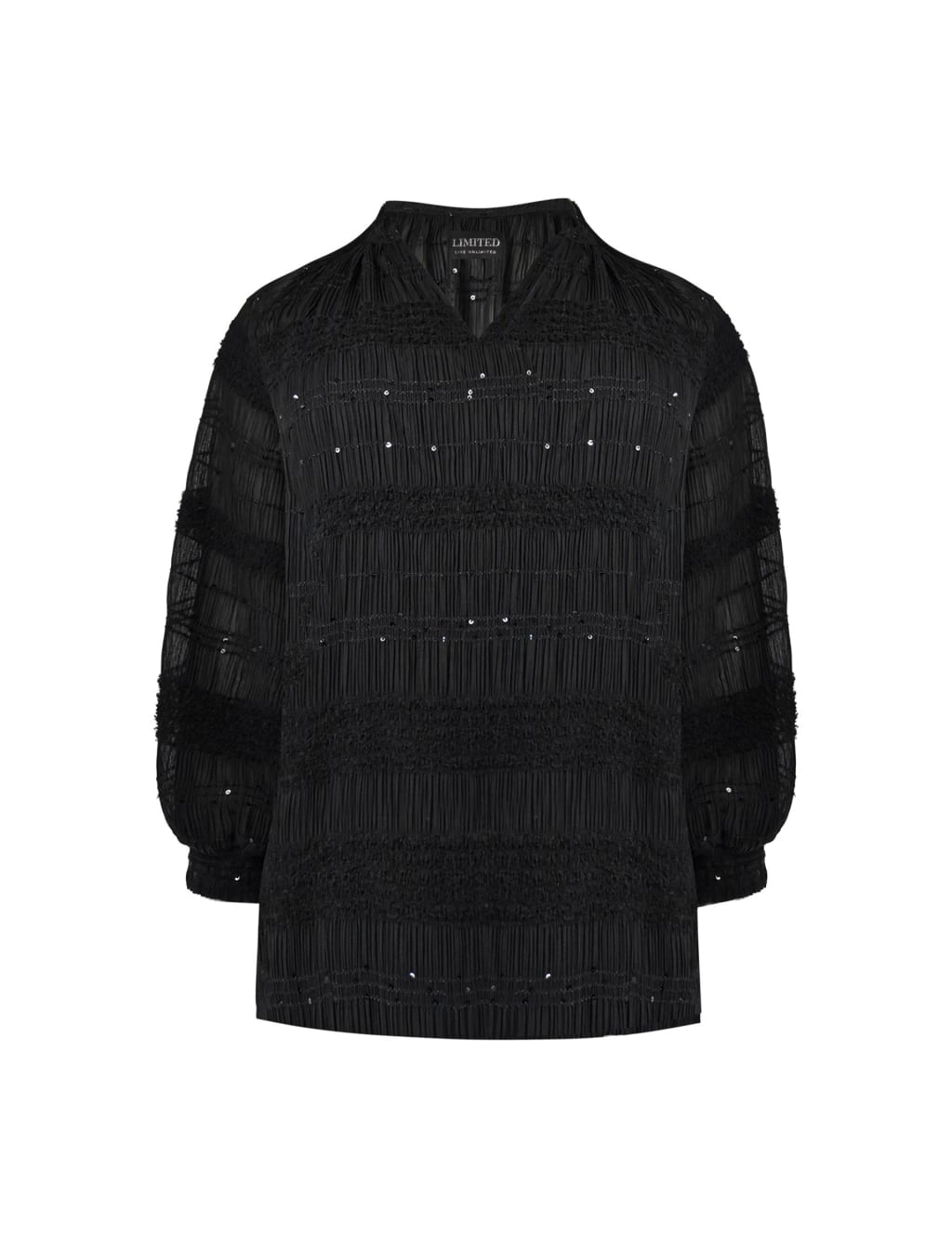 Textured Sequin VNeck Relaxed Blouse Live Unlimited London M&S