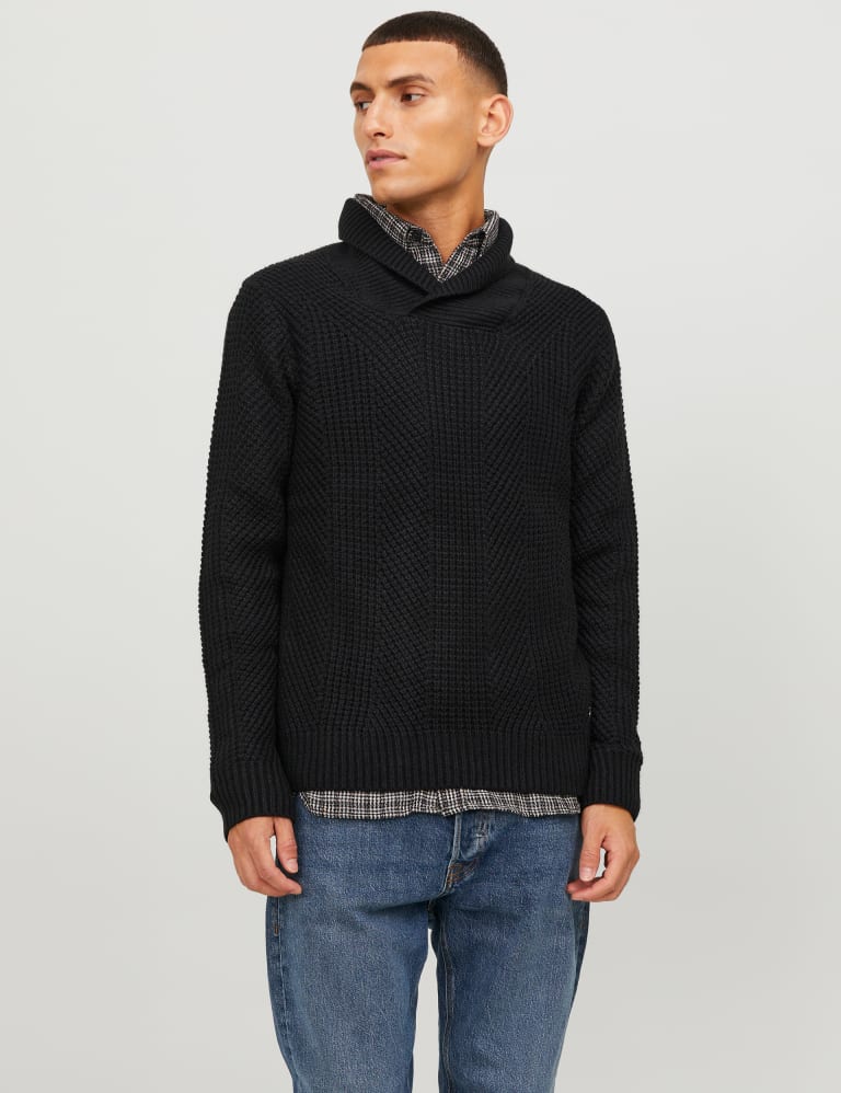 Textured Shawl Collar Jumper, JACK & JONES