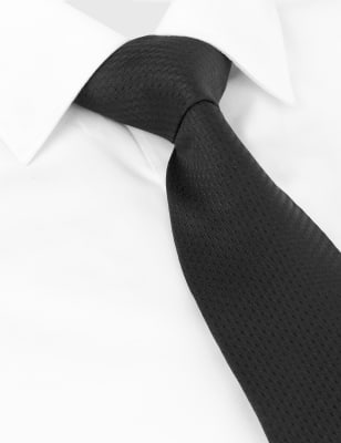 Textured Silk Tie Autograph M&S