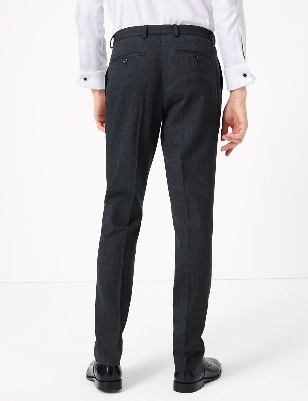 Textured Slim Fit Wool Blend Trousers 7 of 7