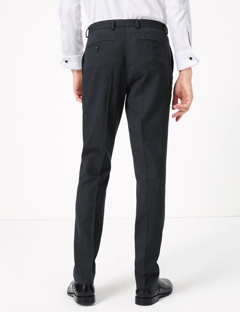 Textured Slim Fit Wool Blend Trousers 5 of 7