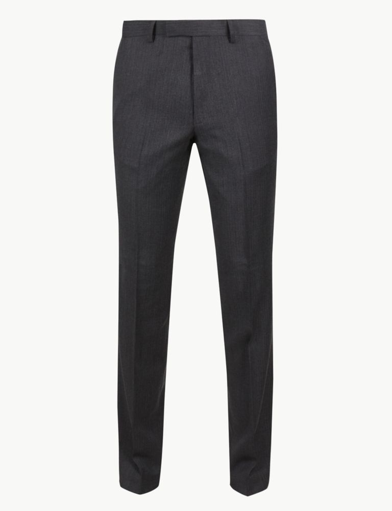 Textured Slim Fit Wool Trousers 1 of 1