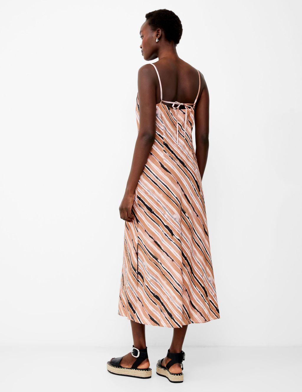 Textured Square Neck Strappy Midaxi Slip Dress 2 of 4
