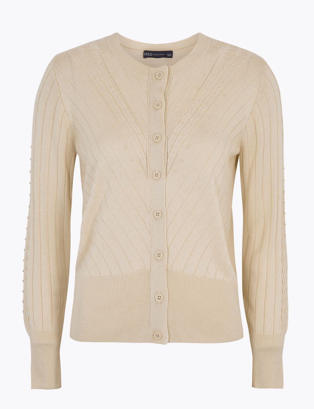 Textured Stitch Button Front Cardigan | M&S Collection | M&S
