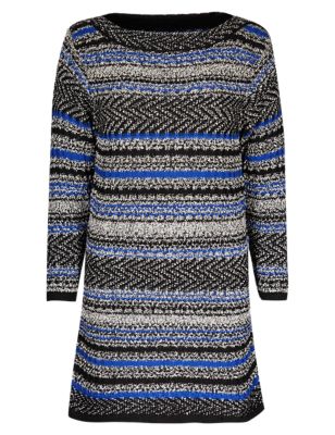 Textured Striped Knitted Tunic Image 2 of 6