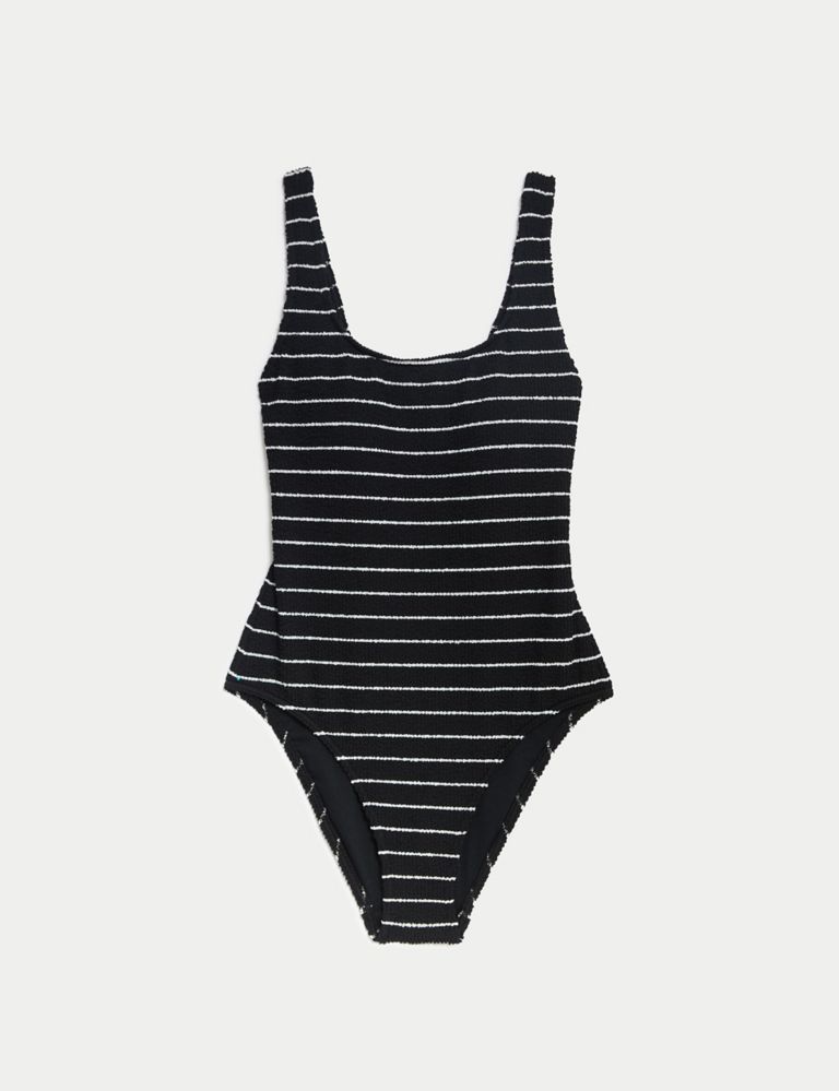 Textured Striped Padded Scoop Neck Swimsuit 2 of 5
