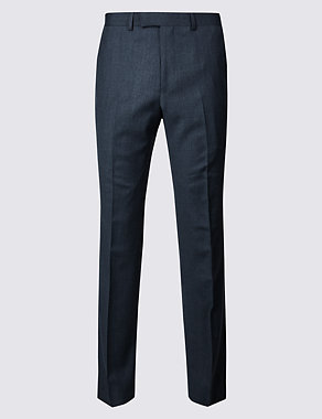 Textured Tailored Fit Wool Trousers Image 2 of 6