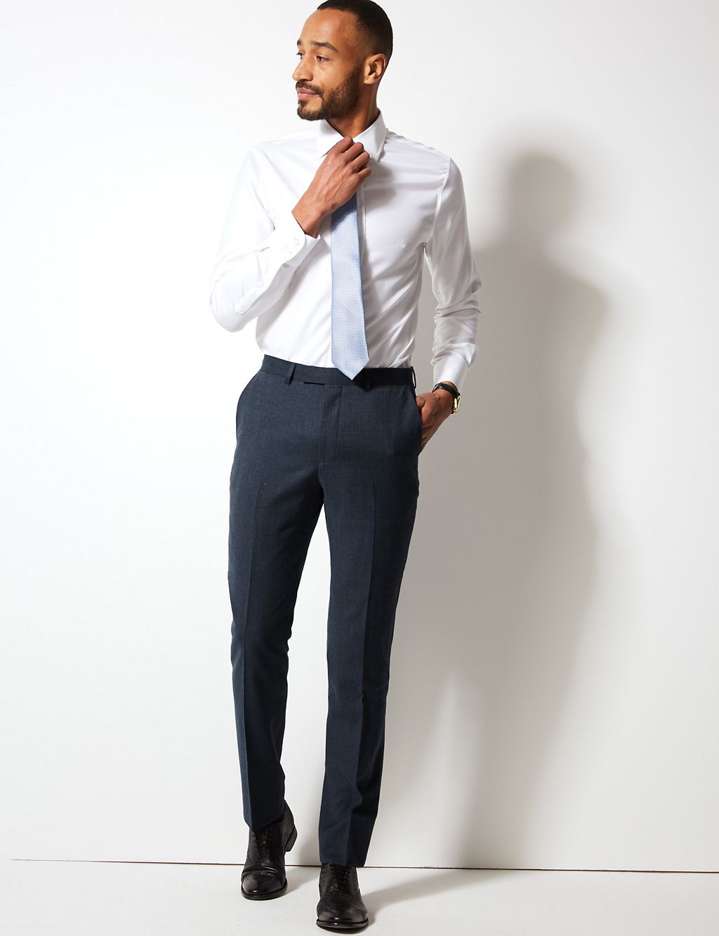 Textured Tailored Fit Wool Trousers 3 of 6