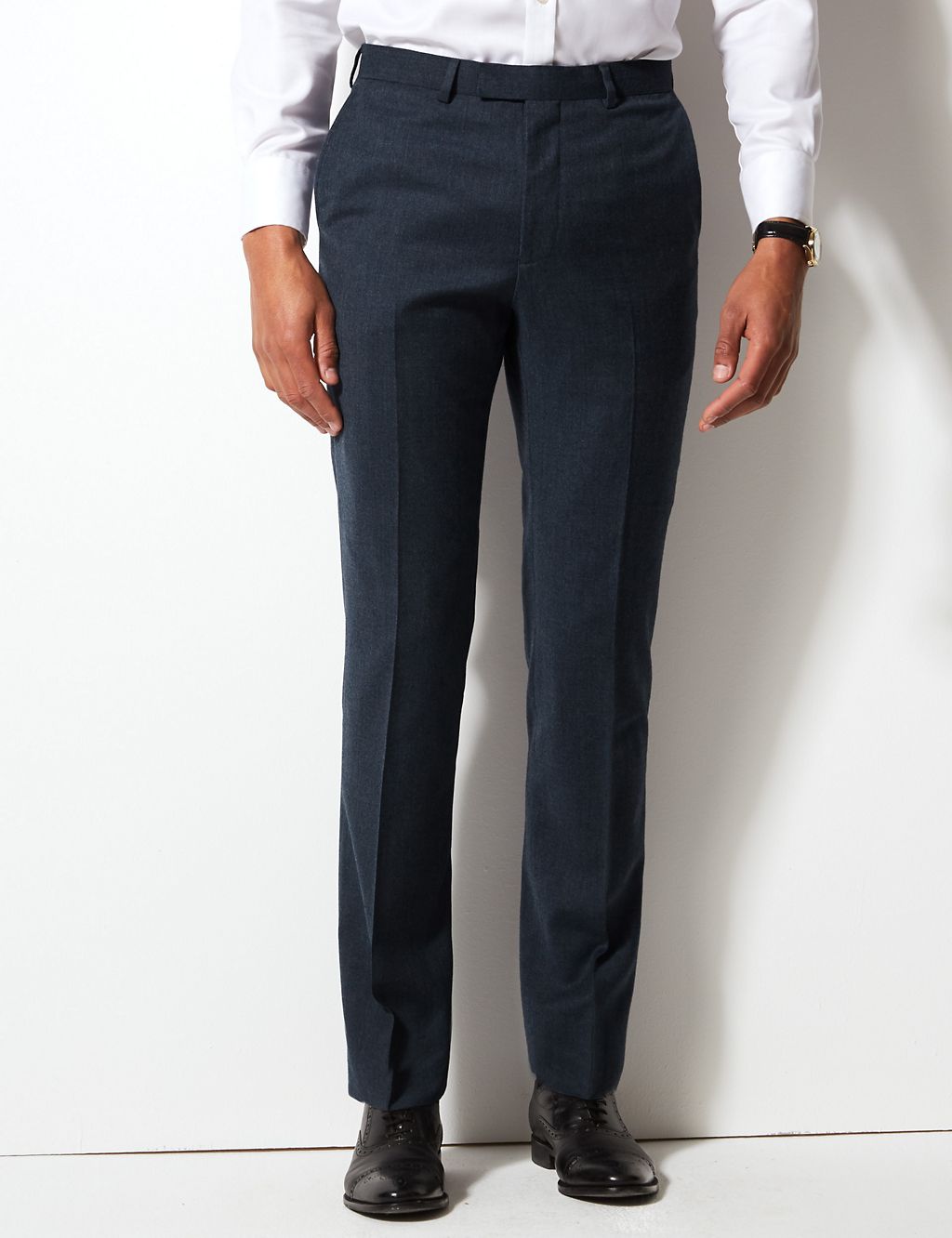 Textured Tailored Fit Wool Trousers 2 of 6