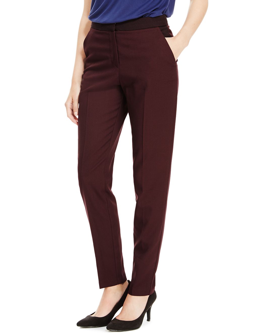 Textured Tapered Leg Trousers 2 of 5