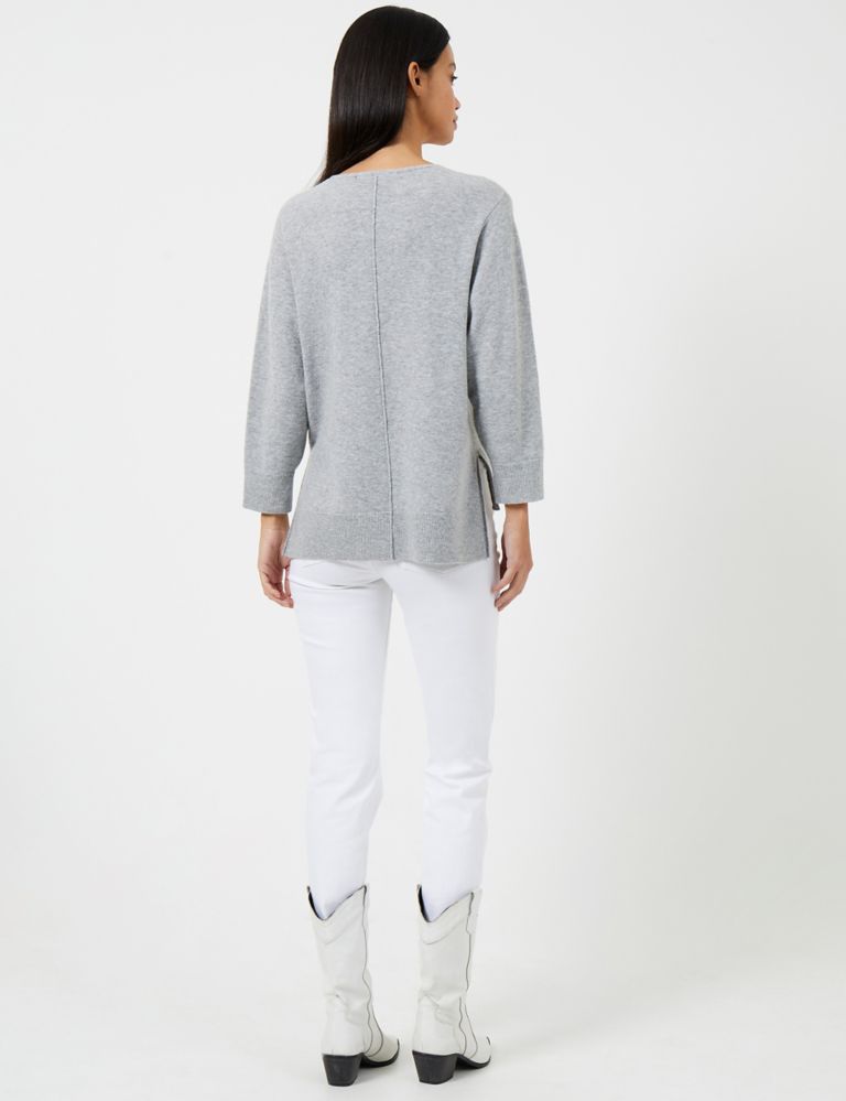 Textured V-Neck Relaxed Jumper with Wool 4 of 4