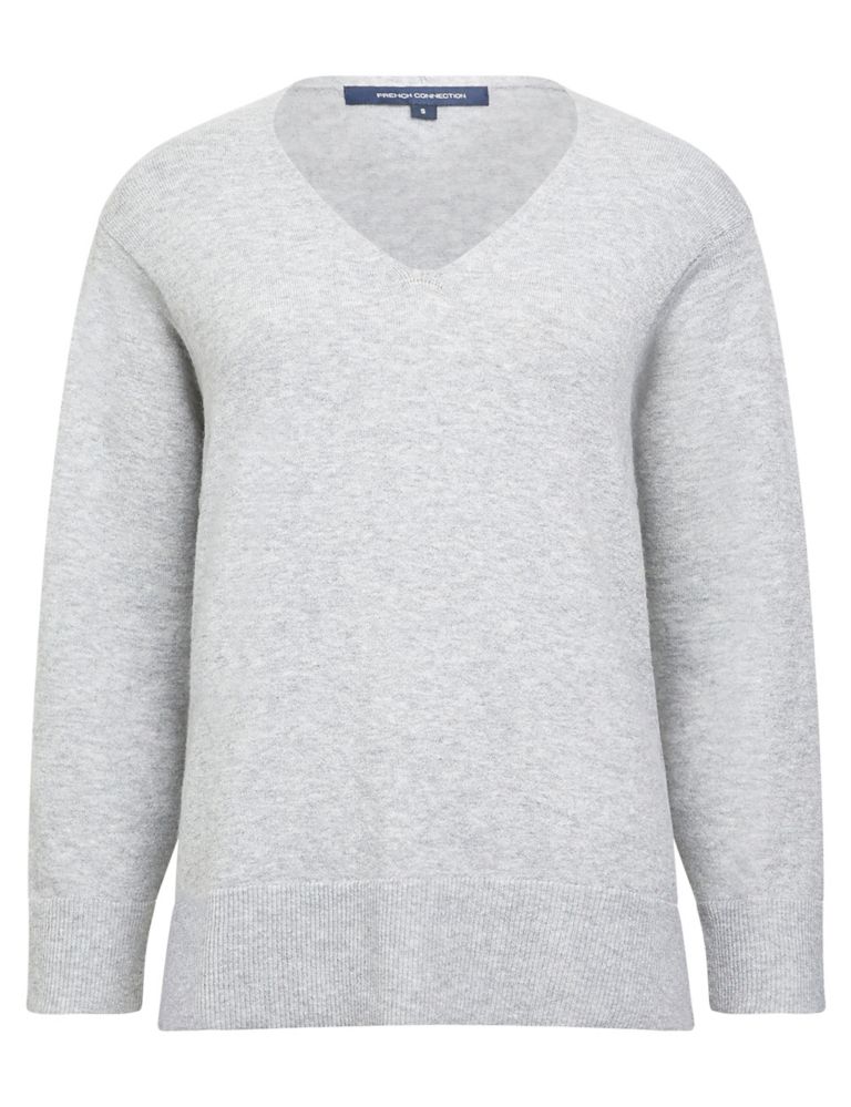 Textured V-Neck Relaxed Jumper with Wool 2 of 4