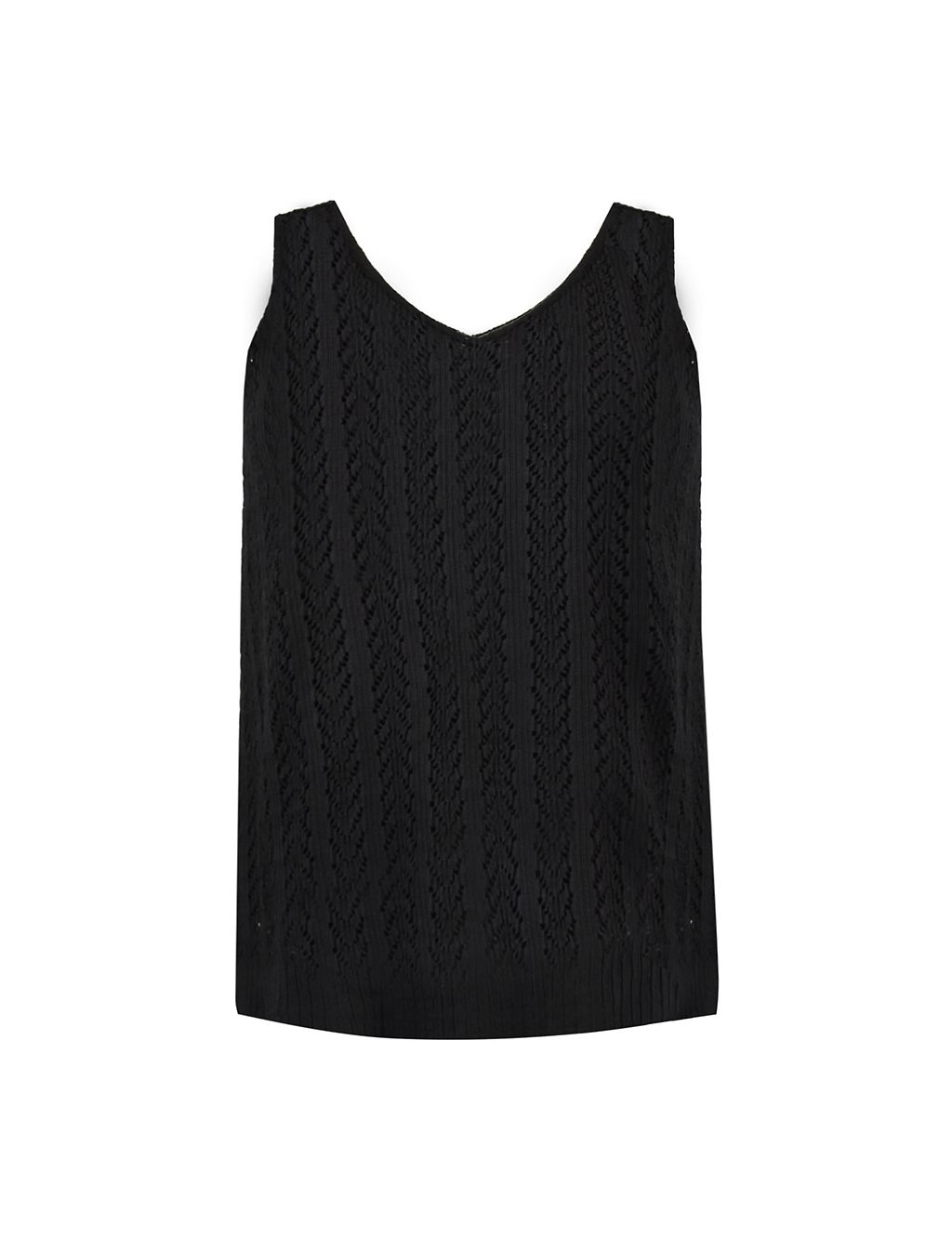 Textured V-Neck Relaxed Vest Top 1 of 5