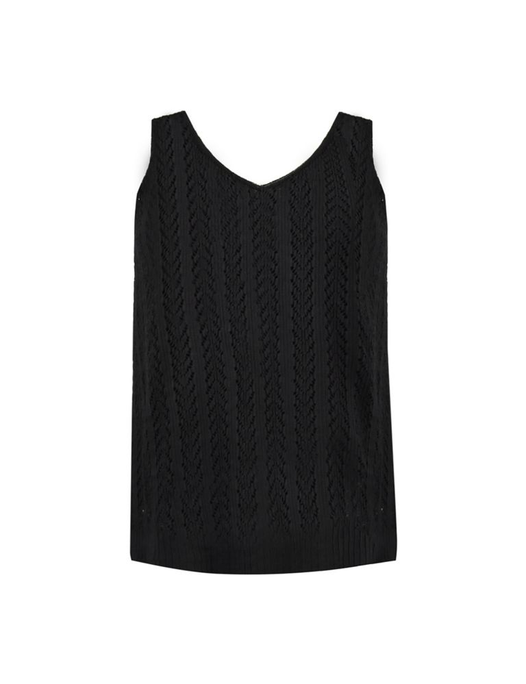 Textured V-Neck Relaxed Vest Top 2 of 5