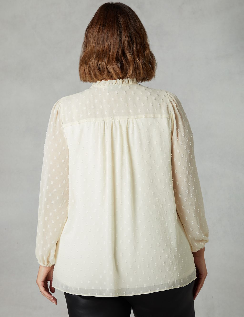 Textured V-Neck Shirred Relaxed Blouse 4 of 4