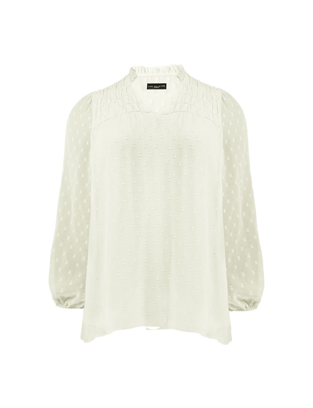 Textured V-Neck Shirred Relaxed Blouse 1 of 4