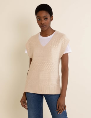 knitted v neck sleeveless jumper