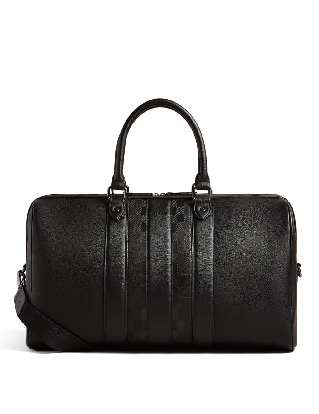 Men's Weekend Bag, Black Leather Duffle - Keepall 50