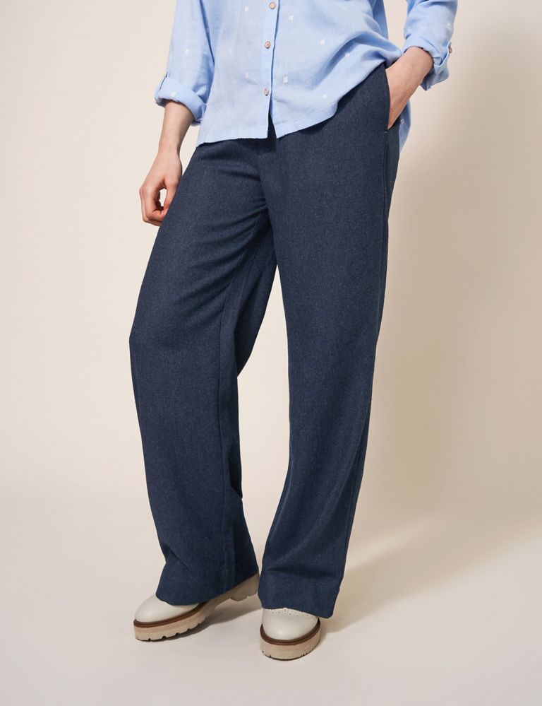 Textured Wide Leg Trousers with Wool 3 of 6