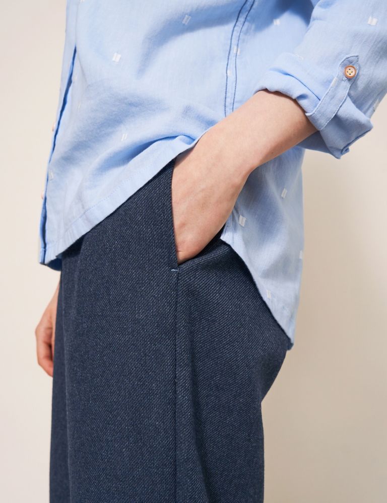 Textured Wide Leg Trousers with Wool 4 of 6