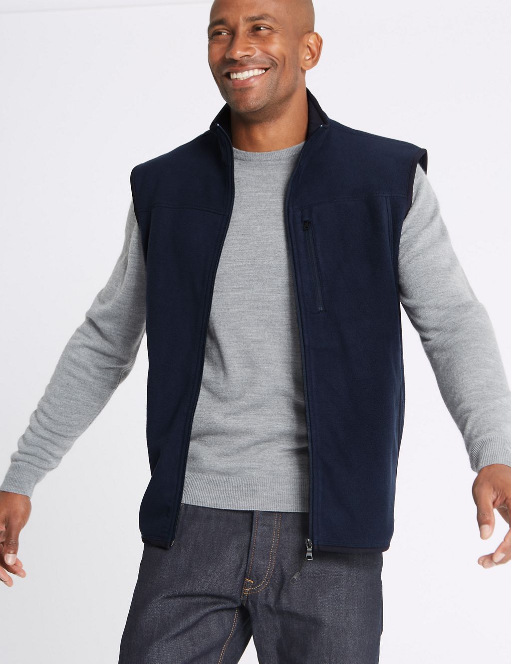 Textured Zip Up Fleece Jacket 2 of 4