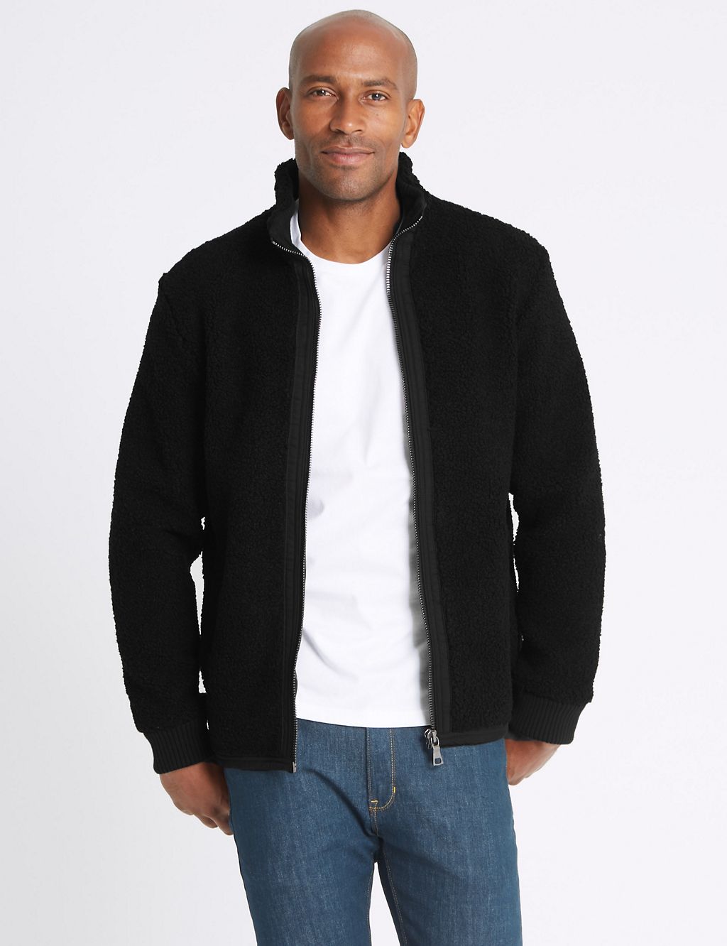 Textured Zipped Through Fleece Jacket 3 of 4