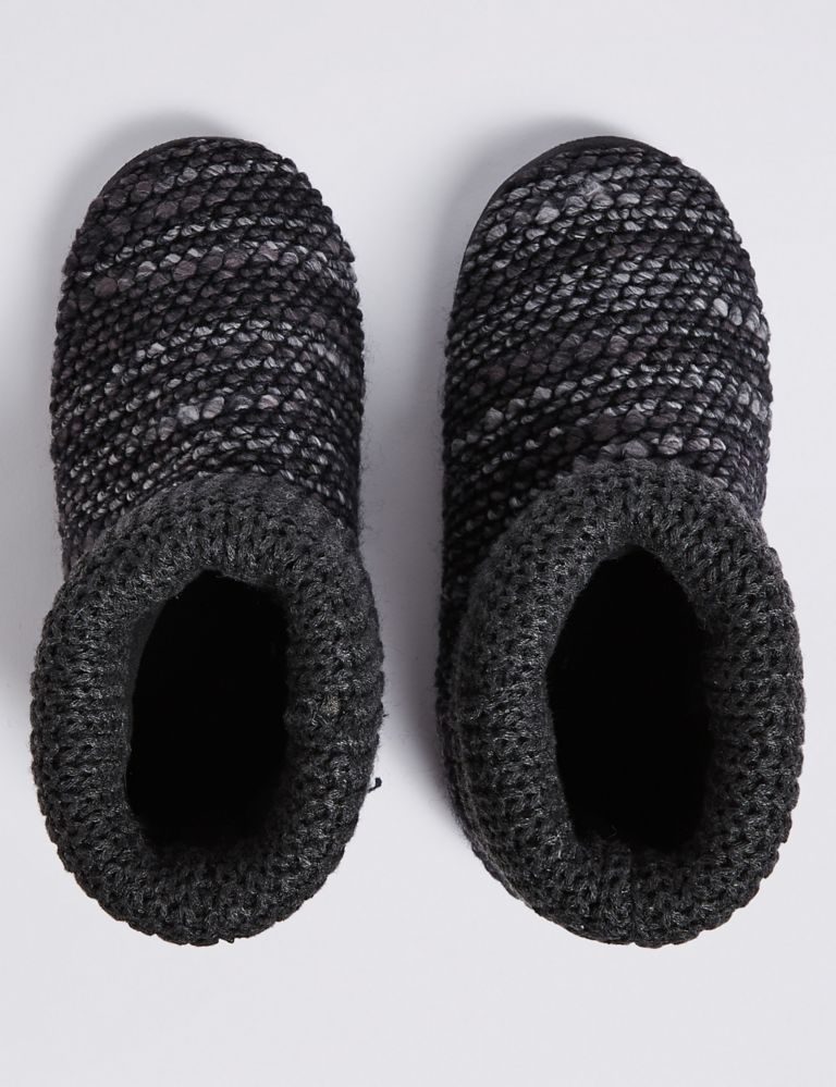 Textured knitted Slipper Boots with Freshfeet™ 4 of 6