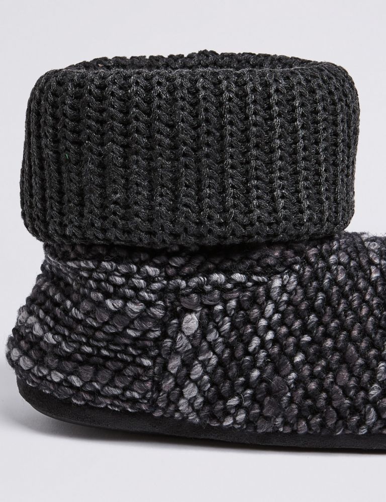 Textured knitted Slipper Boots with Freshfeet™ 6 of 6
