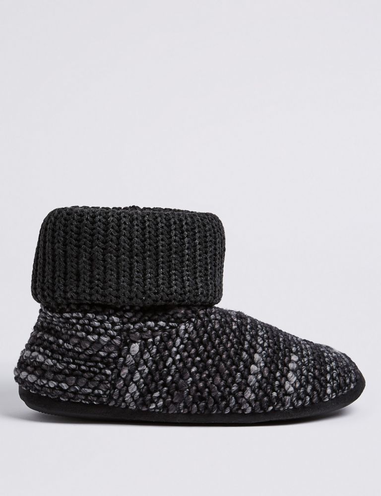 Textured knitted Slipper Boots with Freshfeet™ 2 of 6