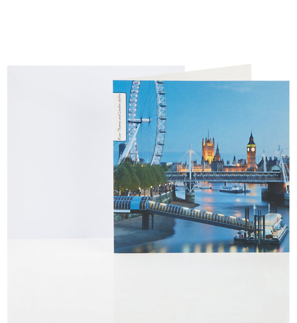 Thames Skyline Blank Greetings Card Image 1 of 1