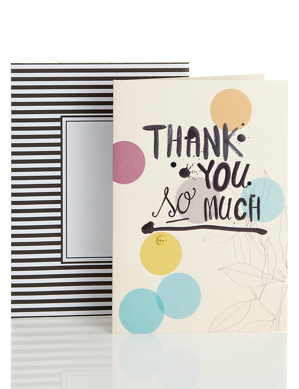 Thank You Spots & Button Greetings Card Image 1 of 2