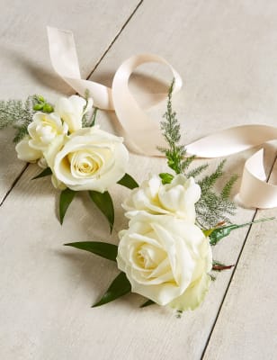 White rose corsage on sale