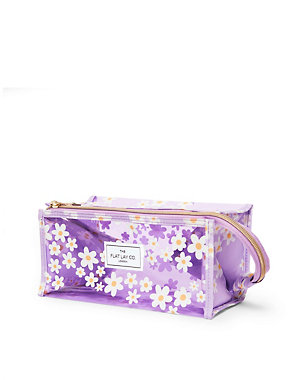 The Flat Lay Co. Makeup Jelly Box Bag in Lilac Daisy Image 2 of 6