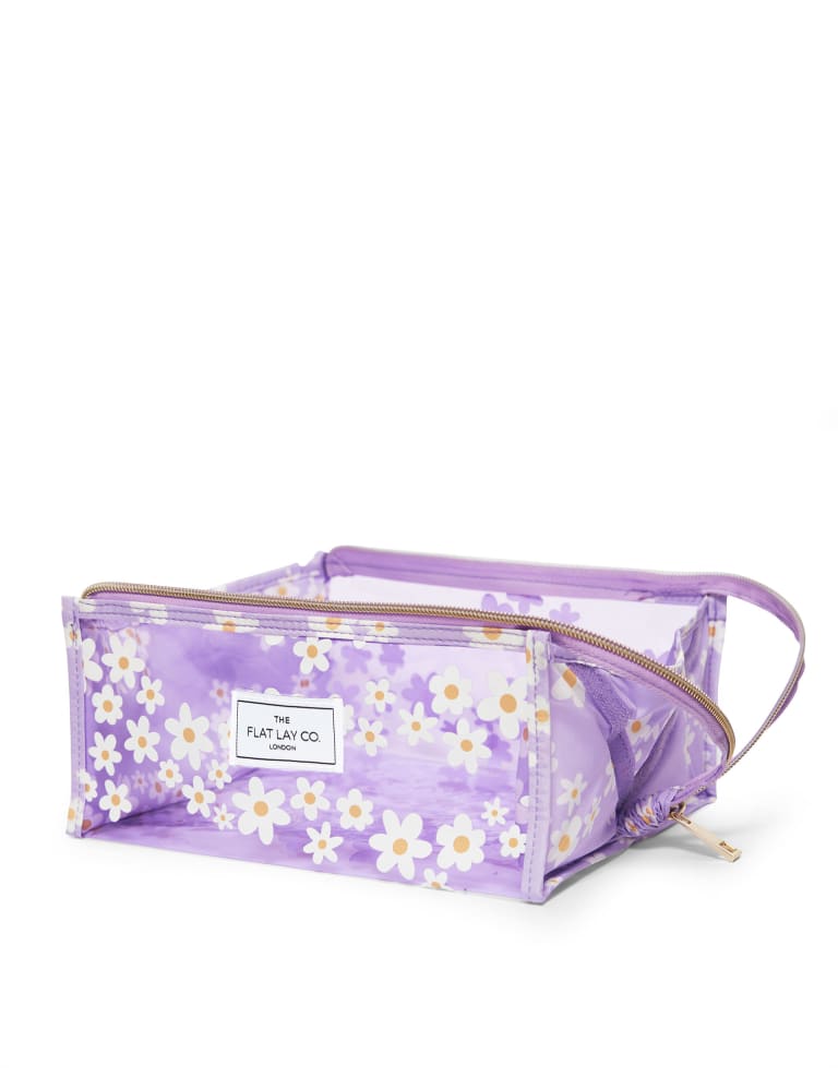 The Flat Lay Co. Makeup Jelly Box Bag in Lilac Daisy Flat Lay M S